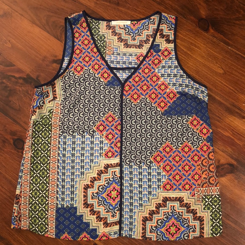 Skies Are Blue Sleeveless Blouse
